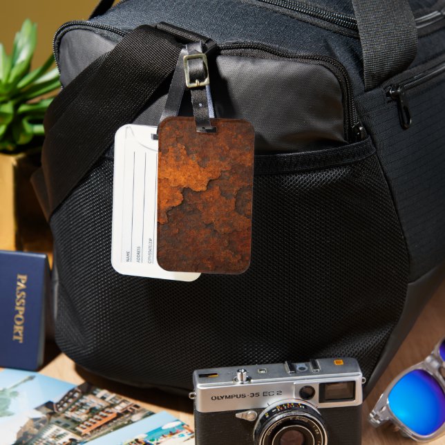 Rust Texture Grunge Background Metal Design Luggage Tag (Front & Back)