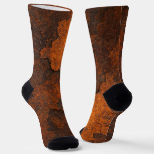 Rust Texture Industrial Grunge Crew Socks