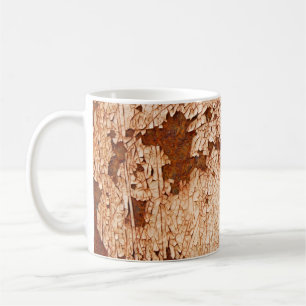 Rust textures: weathered surface background. coffee mug