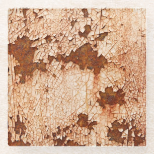 Rust textures: weathered surface background. glass coaster