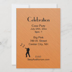 Rust Trumpet Party Invitation