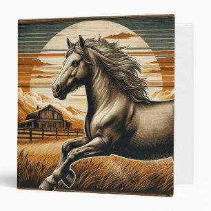 Rust/vintage horse/western  binder