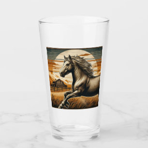 Rust/vintage horse/western glass