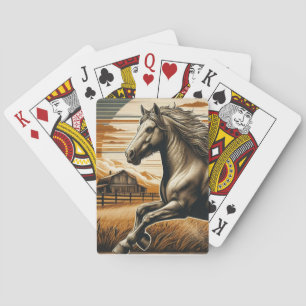 Rust/vintage horse/western playing cards