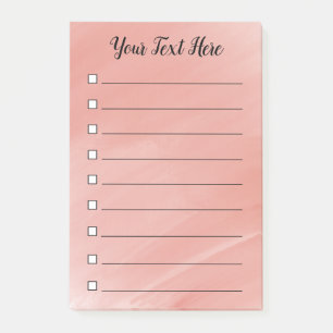 Rust Watercolor Lined List Checkboxes Personalized Post-it Notes