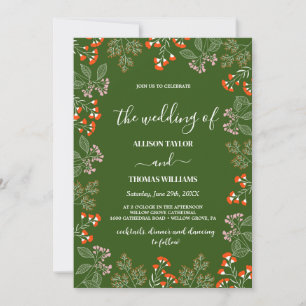 Rust Wildflower Botanical Garden Wedding Invitation