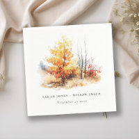 Rust Yellow Autumn Fall Landscape Plaid Wedding