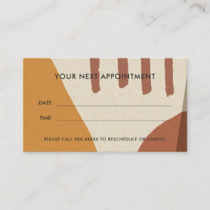 RUST YELLOW MODERN KRAFT ABSTRACT ART APPOINTMENT BUSINESS CARD