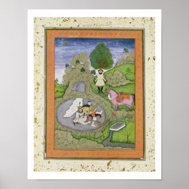 Rustam killing the White Demon, illustration from Poster (Front)