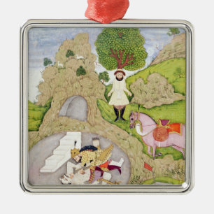 Rustam killing the White Demon Metal Ornament