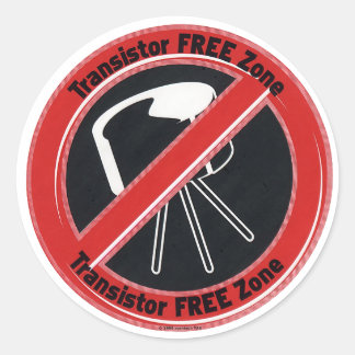Rustech Tube Amplification 'Transistor Free Zone'  Classic Round Sticker