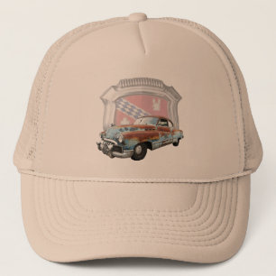 Rusted 1950 Buick sitting before classic emblem Trucker Hat