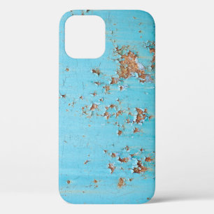 Rusted Blue Metal: Textured Wall. iPhone 12 Case