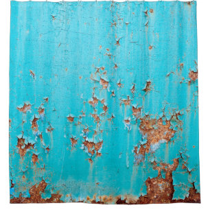 Rusted blue painted metal wall. Detailed photo tex