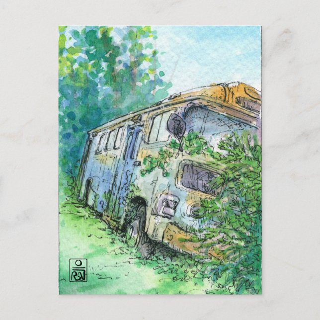 Rusted Bus Postcard (Front)