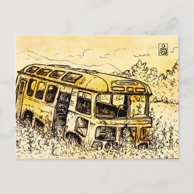 Rusted Bus v.2 Postcard (Front)