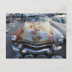 Rusted Car and Hubcaps Postcard