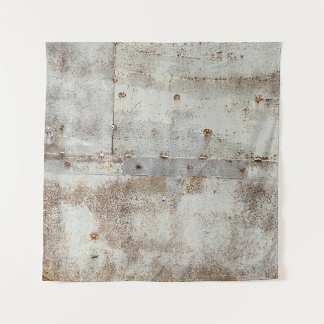 Rusted colourful metal wall, streaks. tapestry (Front)