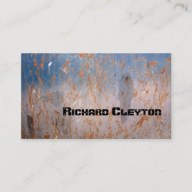 Rusted, corroded metal, texture custom business card (Front)