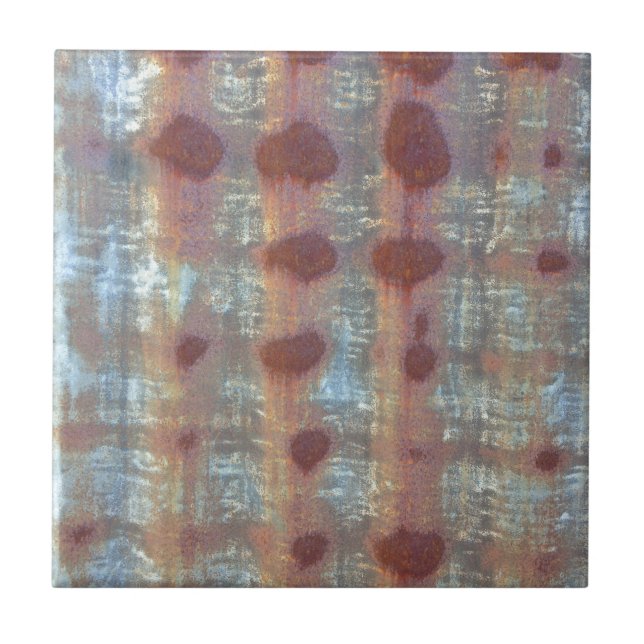 Rusted corrugated sheet metal tile (Front)