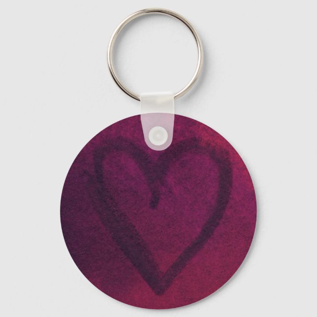 Rusted (Deep Pink) Heart Keychain (Front)