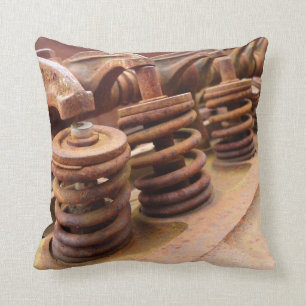 Rusted Engine Parts Manly Automotive Theme Throw Pillow