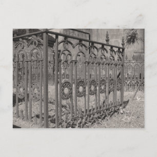 Rusted Fence Railing Postcard