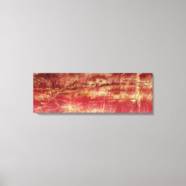 Rusted Gold And Red Abstract Landscape Canvas Print (Front)