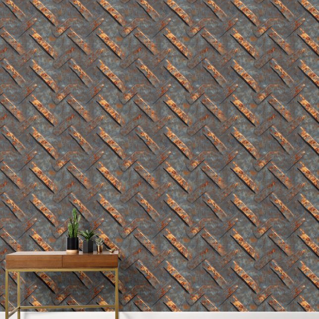 Rusted Grey Metal Wallpaper (Hallway)