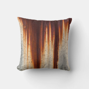 Rusted Grunge Wall: Textured Sagging Throw Pillow