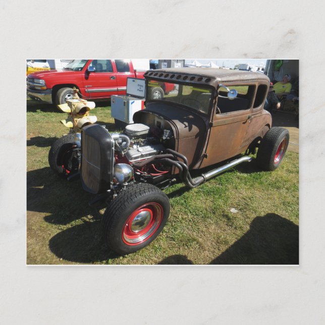 Rusted Hot Rod Postcard (Front)