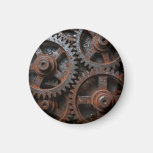 Rusted Industrial Mechanism Magnet