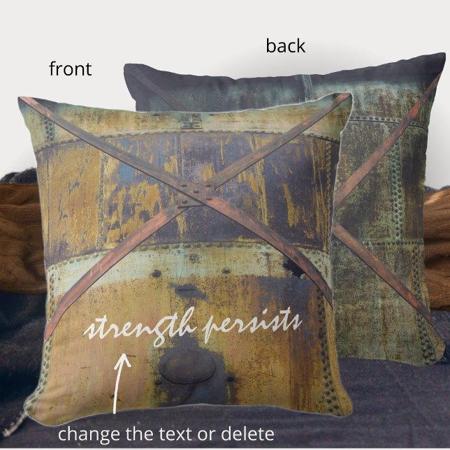 Rusted Industrial Objects in Urban Landscape Throw Pillow (Creator Uploaded)