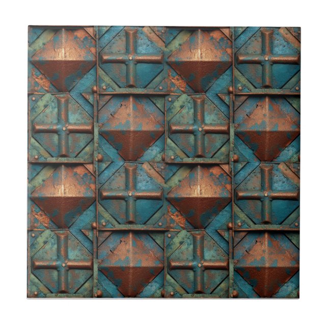 Rusted Iron Metal  Tile (Front)