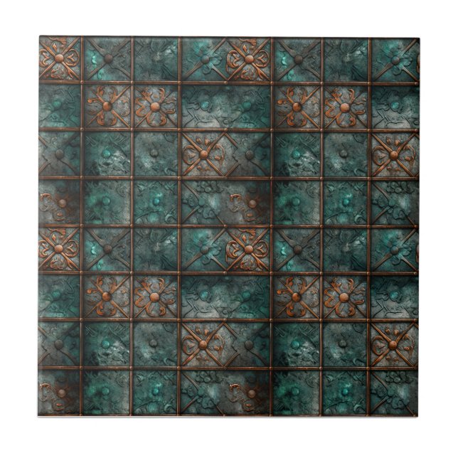 Rusted Iron Metal  Tile (Front)