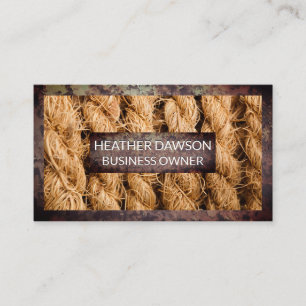 Rusted Metal Border   Rope Background Business Card