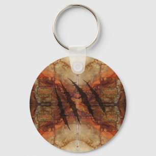 Rusted Metal Claw Rip Pattern Keychain
