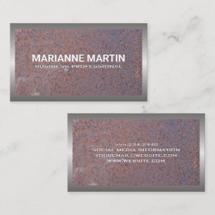 Rusted Metal Metallic Border Business Card