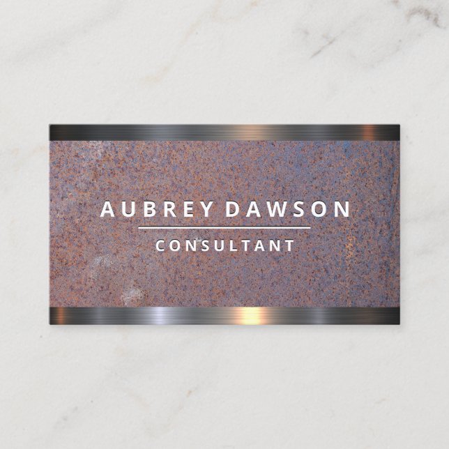 Rusted Metal | Polished Trim Business Card (Front)