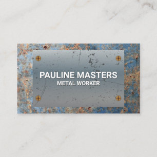 Rusted Metal   Scratched Metallic with Screws Appointment Card