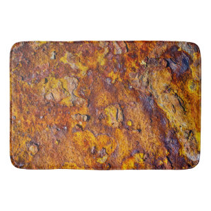 Rusted metal surface bath mat