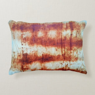 Rusted metal, textured background. accent pillow