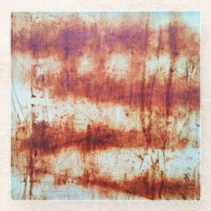 Rusted metal, textured background. glass coaster