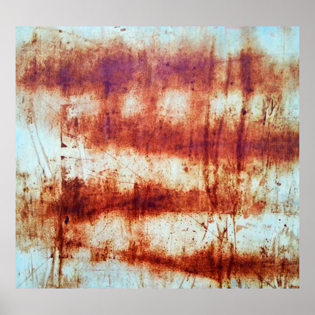 Rusted metal, textured background. poster (Front)