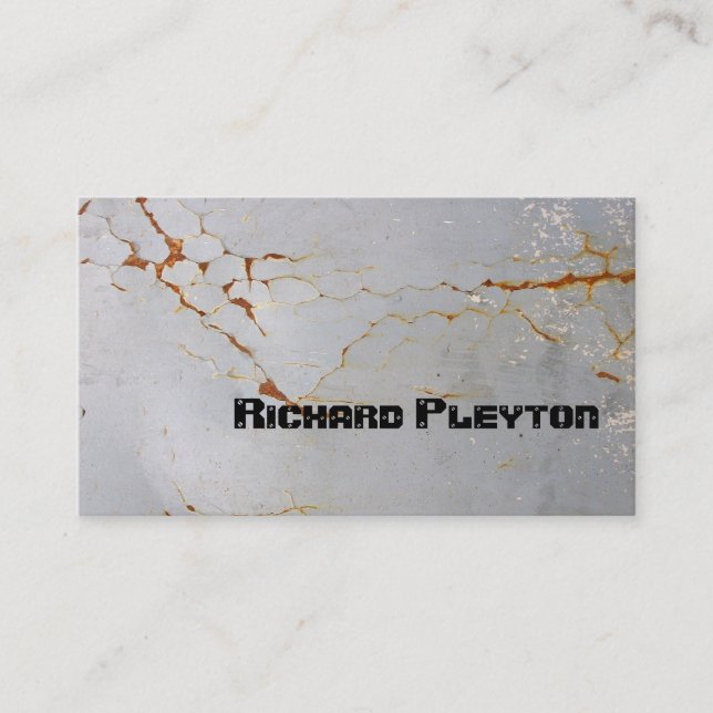 Rusted painted, corroded metal, texture custom business card (Front)