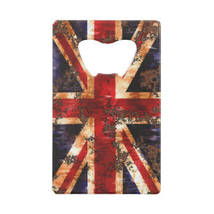 Rusted Patriotic United Kingdom Flag Credit Card Bottle Opener