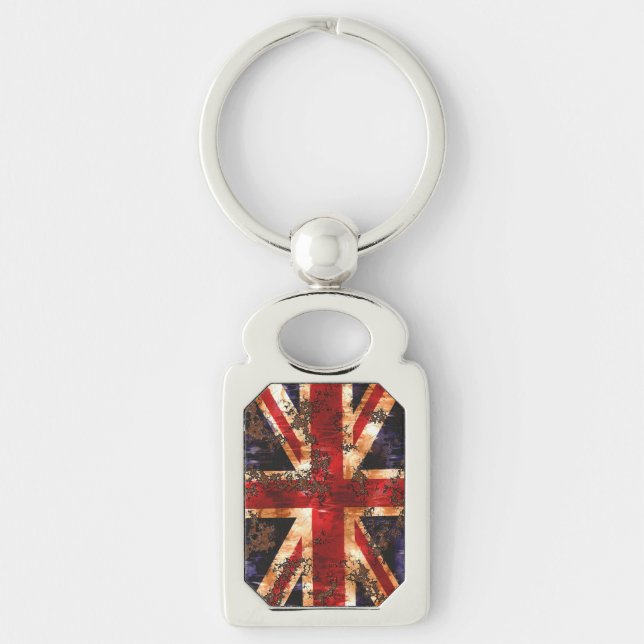 Rusted Patriotic United Kingdom Flag Keychain (Front)