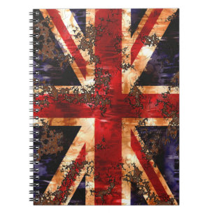 Rusted Patriotic United Kingdom Flag Notebook