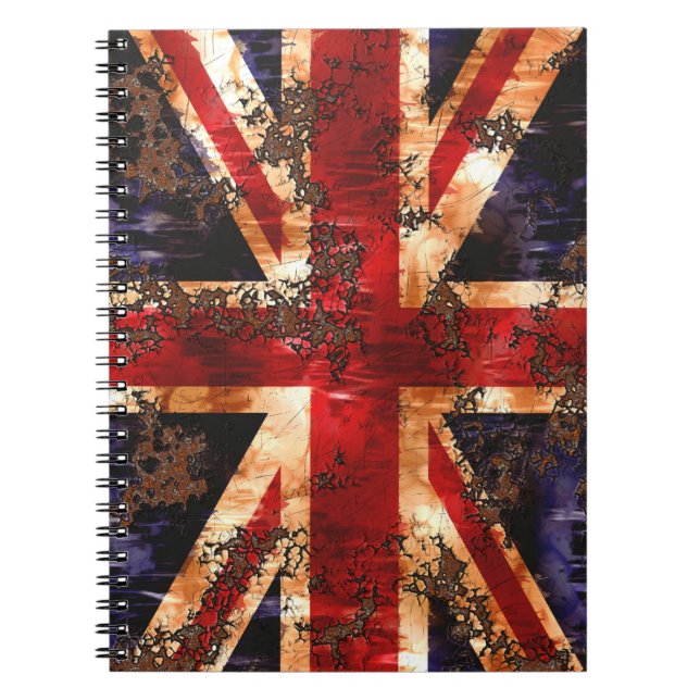 Rusted Patriotic United Kingdom Flag Notebook (Front)