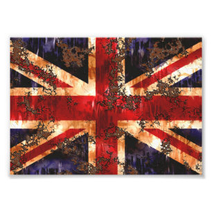 Rusted Patriotic United Kingdom Flag Photo Print